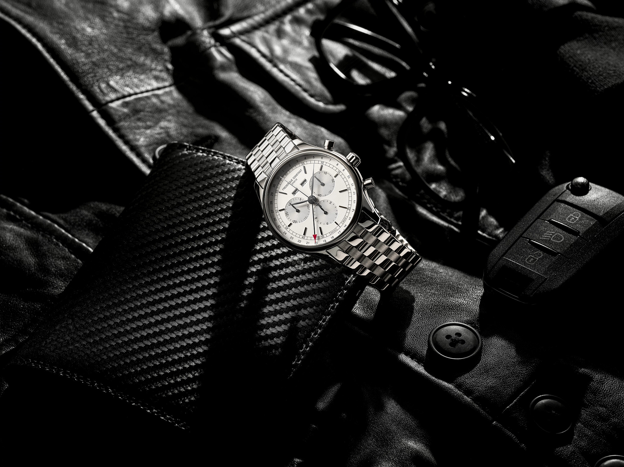 Classics Quartz Chronograph Triple Calendar Watch FC-296SW5B6B